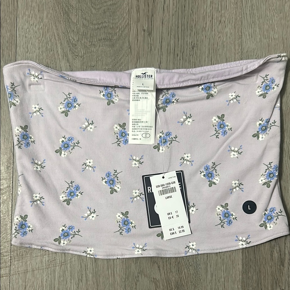 Hollister Lilac Floral Tube Top